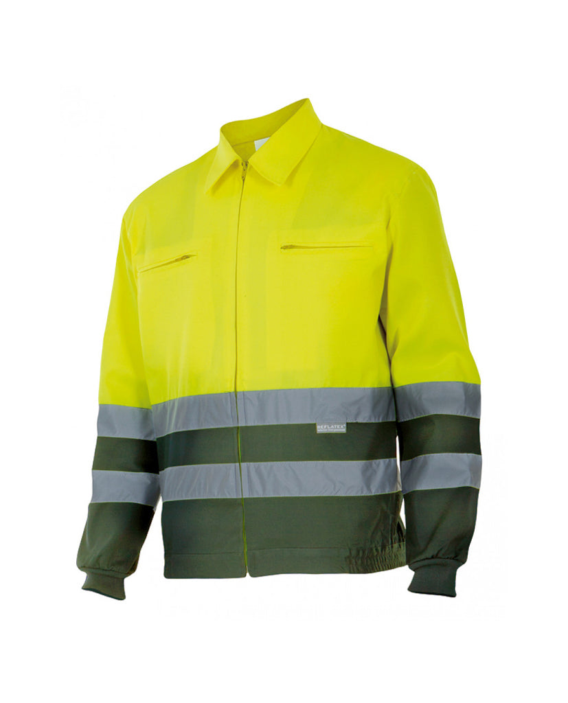 Chaqueta bicolor alta visibilidad 153 amarillo fúor-verde caza150