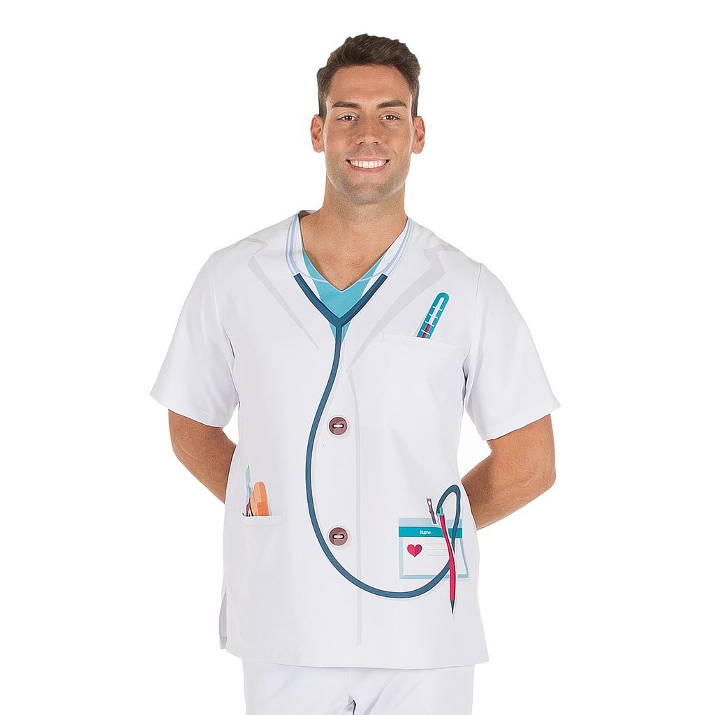 BLUSA MICROFIBRA UNISEX MOD BERTA BATA MÉDICO GARYS