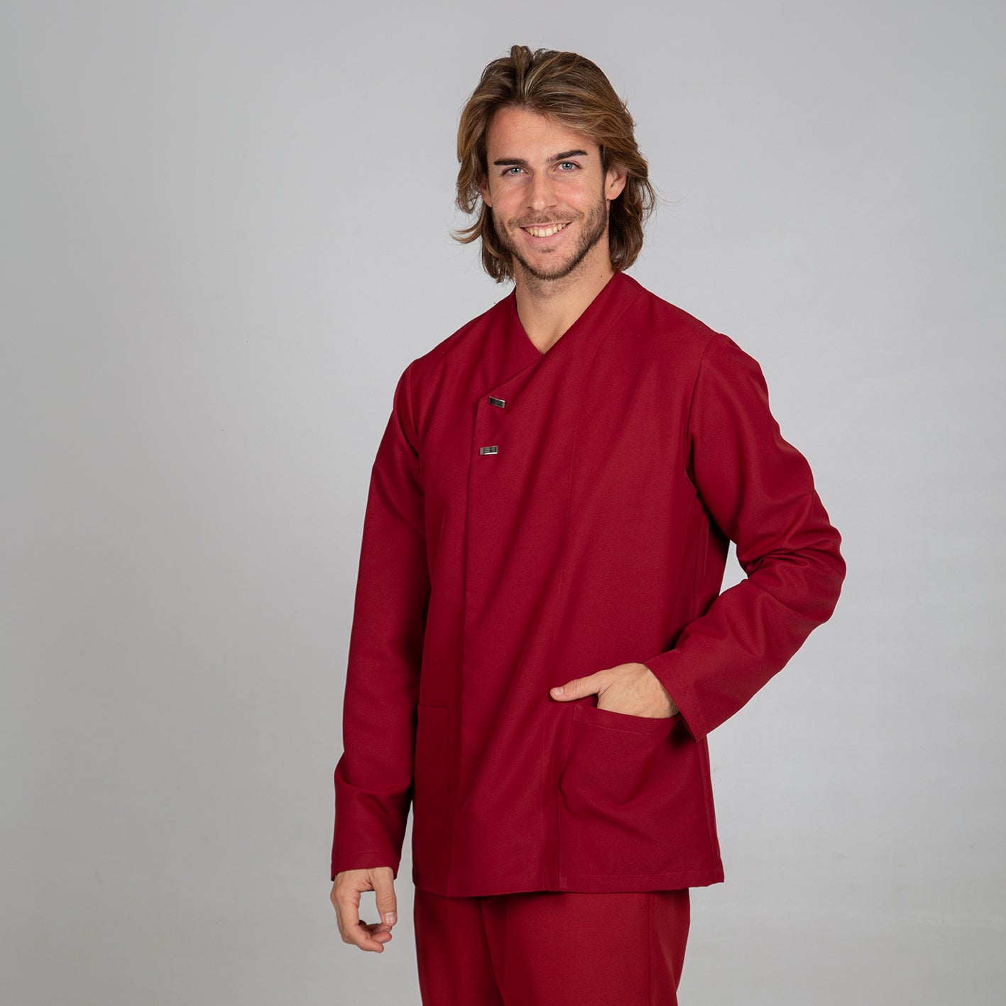 CHAQUETA MICROFIBRA SANIDAD CON BOTONES