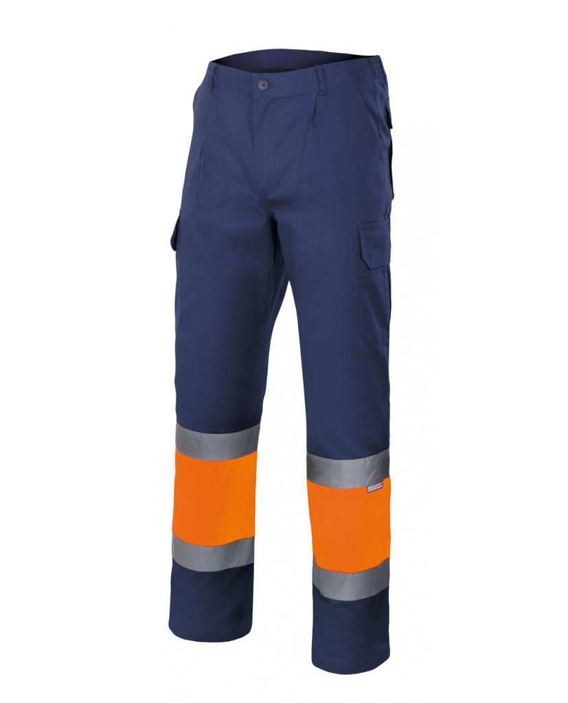 Pantalón bicolor 165 azul marino- naranja 230