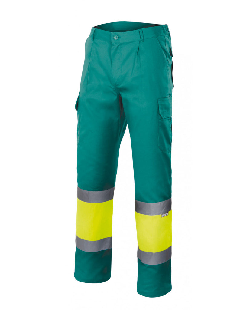Pantalón bicolor 165 verde hierba- amarillo flúor 170
