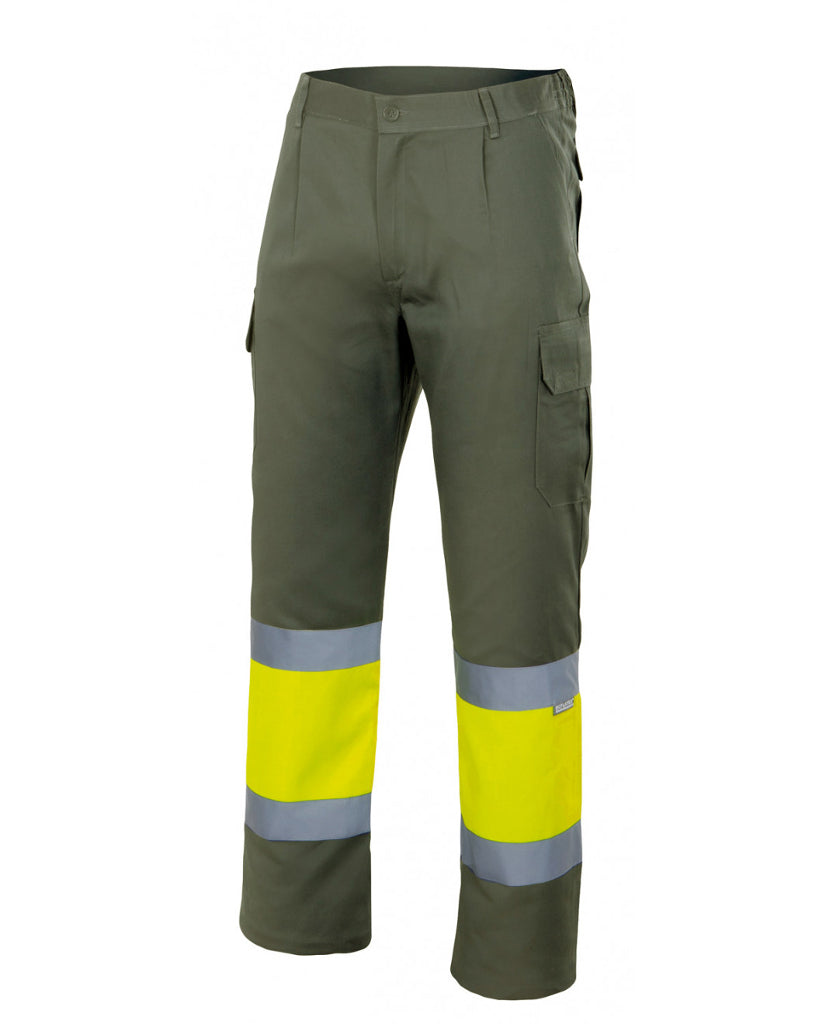 Pantalón bicolor 165 verde caza- amarillo 160