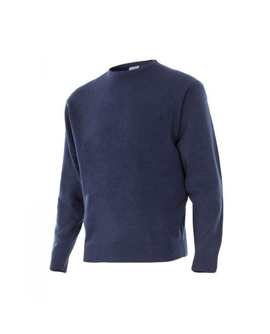 Jersey azul marino manga larga con cuello redondo