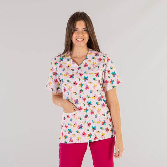 BLUSA MANGA CORTA PIJAMA MICROFIBRA ARCOIRIS