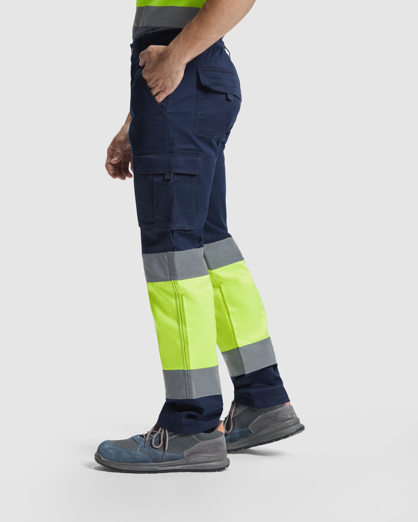 PANTALÓN ELÁSTICO ALTA VISIBILIDAD MULTIBOLSILLOS