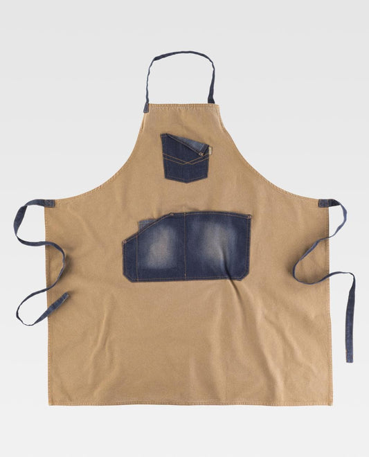 DELANTAL CON PETO TEJIDO CANVAS VAQUERO M720 WT