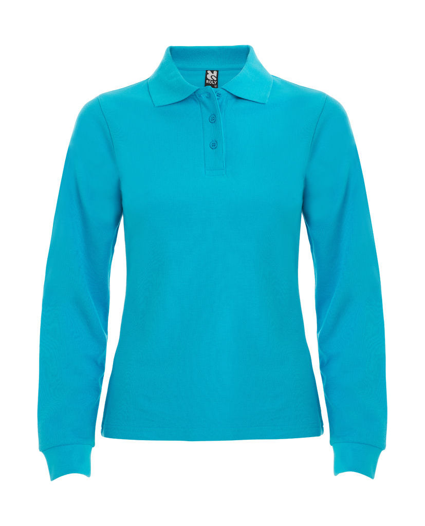 Polo Estrella mujer manga larga color turquesa