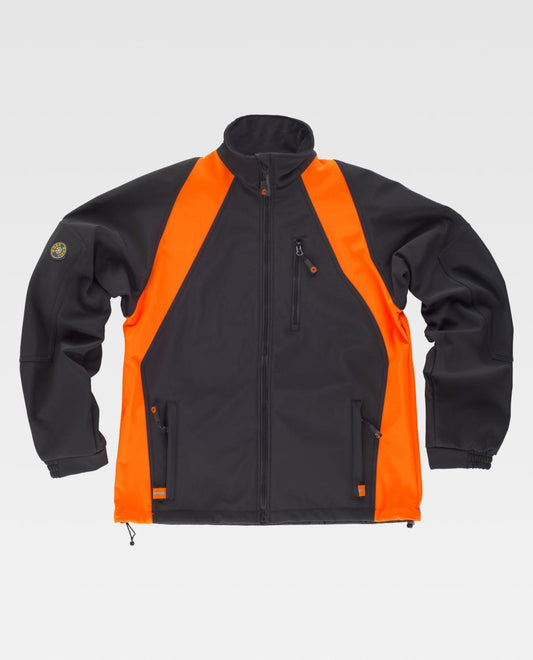 CHAQUETA WORK SHELL WF1640 NEGRO/NARANJA