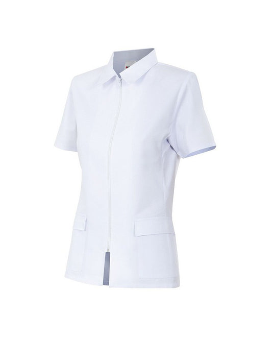 chaqueta manga corta cierre cremallera modelo 590 blanco 7