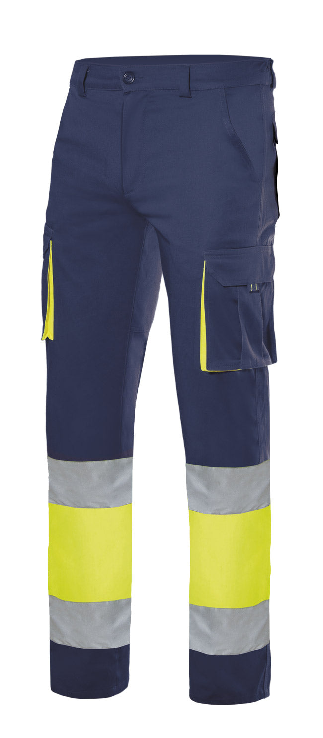 PANTALÓN STRETCH BICOLOR  ALTA VISIBILIDAD MULTIBOLSILLOS