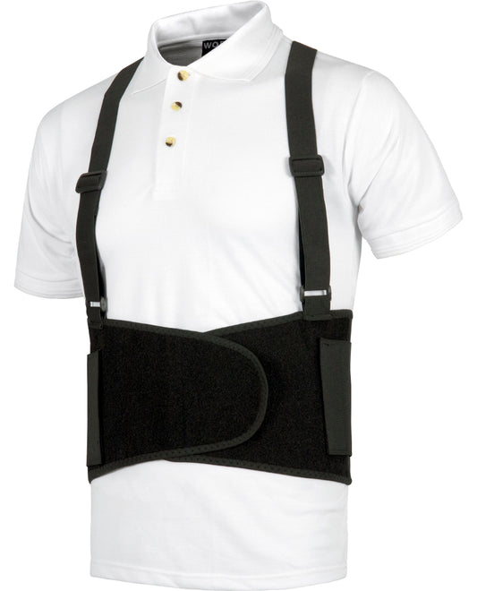 Faja lumbar tirantes reforzada en color negro modelo wfa302