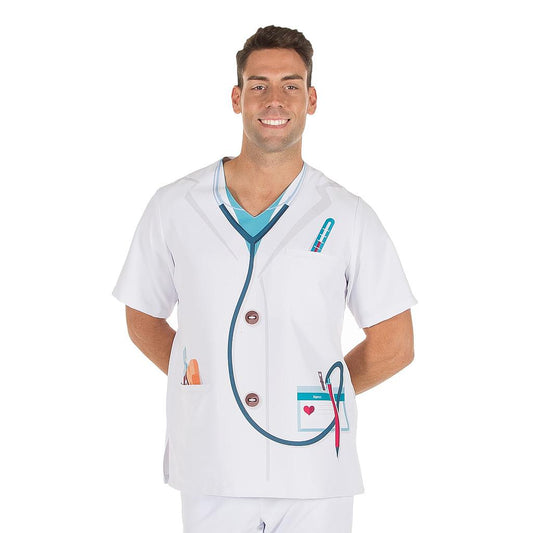 BLUSA MICROFIBRA UNISEX MOD BERTA BATA MÉDICO GARYS