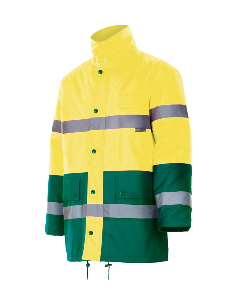 Parka bicolor alta visibilidad amarillo-verde 110