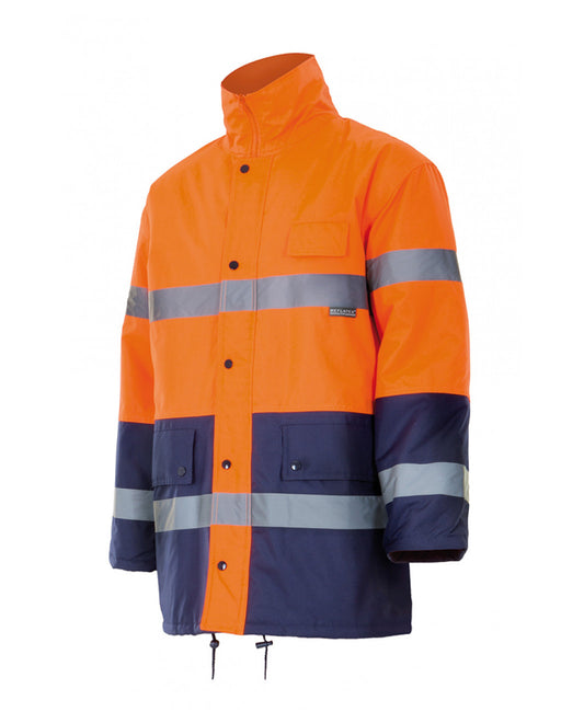 Parka bicolor alta visibilidad naranja-azul marino 70