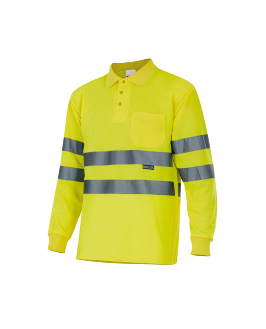 Polo manga larga alta visibilidad 174 amarillo flúor 20